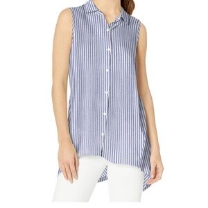 Max Studio woman's S top nautical striped sleeveless spring coastal summer
